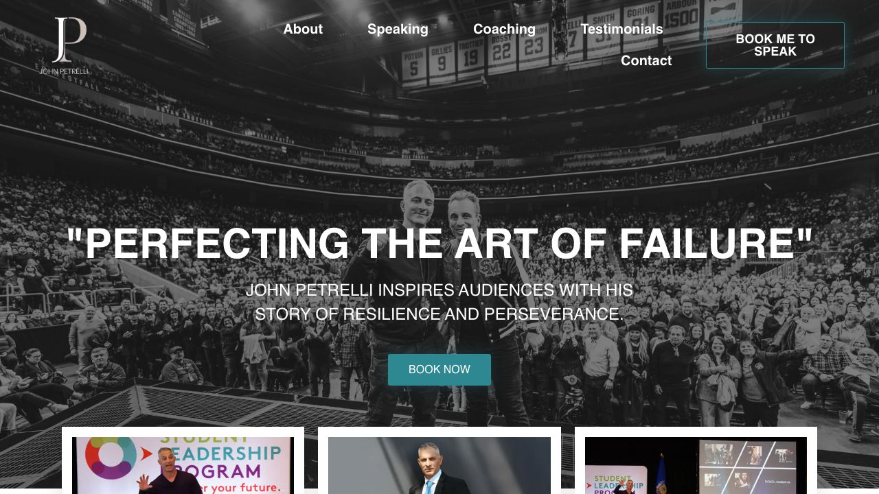 John Petrelli website homepage