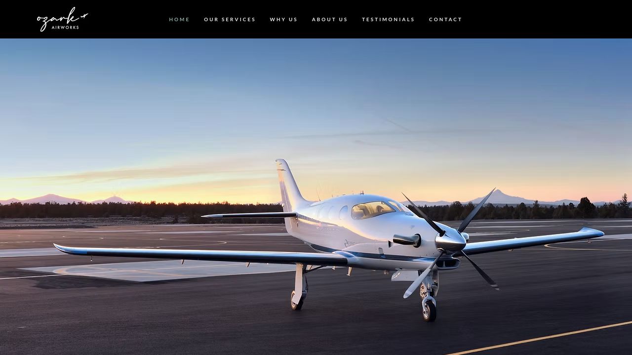 Ozark Airworks website homepage