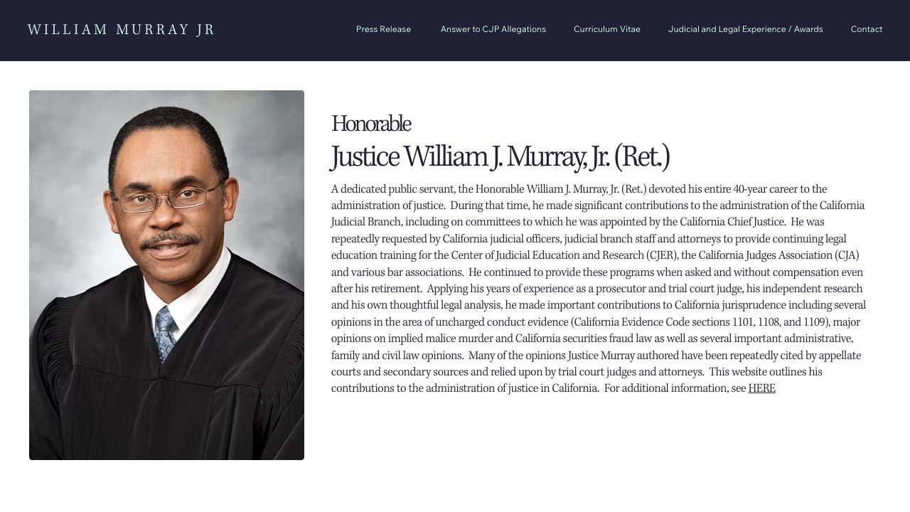 William Murray Jr. website homepage